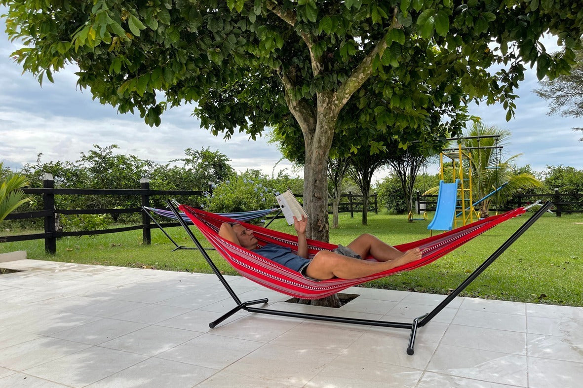 HAMACA PORTATIL SOPORTE METALICO+TULA
